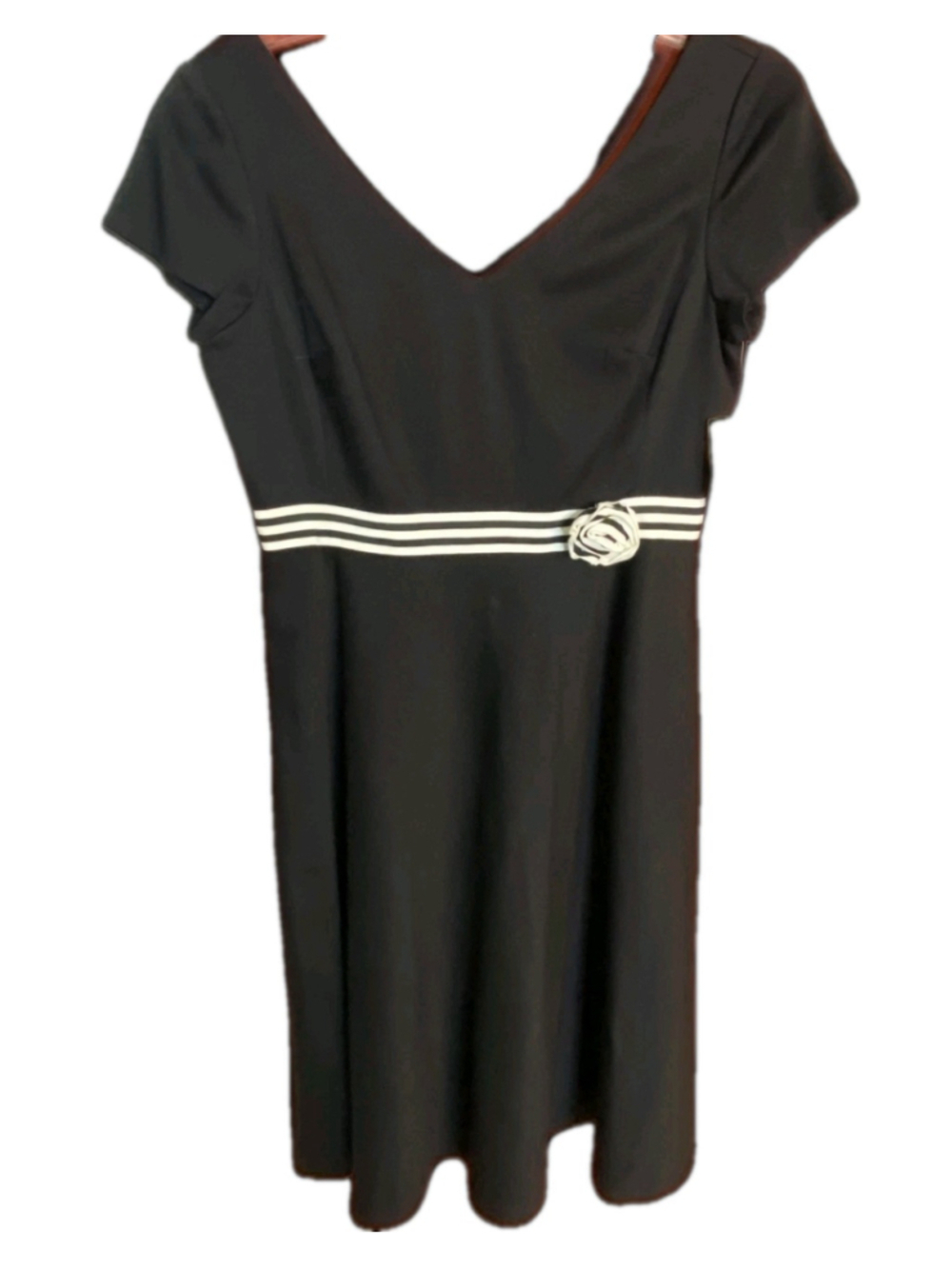 Cynthia Howie Maggy Boutique Dress Womens 10 Black White Coquette A-Line NWT
